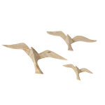 D�co murales mouettes en manguier sculpt� (x3)
