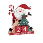 Dco de nol calendrier en bois de peuplier multicolore