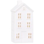 Dco de nol maison lumineuse en porcelaine blanche