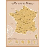 D�coration murale carte de france � gratter 52x73cm