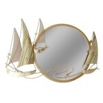 D�coration murale en m�tal miroir et voiliers 78x53x4