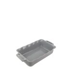 Dlices plat cramique four rectangulaire festonn gris argent 31