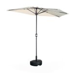 Demi parasol de balcon droit mt en aluminium toile sable d250cm