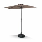 Demi parasol de balcon droit mt en aluminium toile taupe d250cm