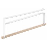 Drouleur essuie - tout en acier blanc et frne naturel