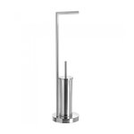 Drouleur papier toilette + brosse wc en mtal chrom