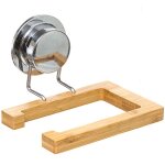 Drouleur papier wc mural ventouse bambou 15x13x10cm