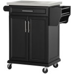 Desserte de cuisine multi - rangement noire