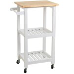 Desserte de cuisine sur roulettes blanche 56x39x85cm