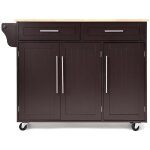 Desserte lot de cuisine  roulettes en bois marron 122x46x93cm