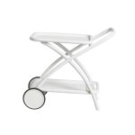 Desserte de jardin blanche en aluminium l84 x p60 x h88cm