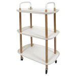 Desserte  roulettes 3 plateaux blanche