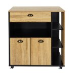 Desserte  roulettes multi - rangement aspect bois