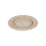 Dessous d'assiette en rotin et cannage patin blanc