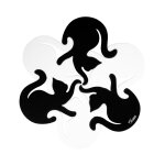 Dessous de plat noir / blanc silicone 10 x 11 x 5 cm