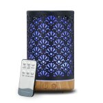 Diffuseur avec télécommande métal noir découpe au laser - h 15 cm Diffuseur avec télécommande métal noir découpe au laser - h 15 cm