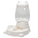 Distributeur d'eau et de croquettes pour chien et chat blanc