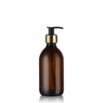 Distributeur savon 300 ml rechargeable pompe noire et dore