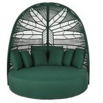 Double bain de soleil en mtal et polyester recycl vert