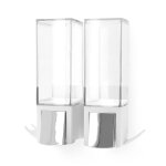 Double distributeur de savon mural rechargeable clever blanc
