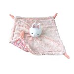 Doudou carr bb lapinou rose 28 cm