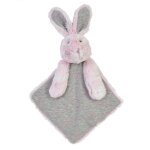 Doudou lapin en polyester rose et gris 26 cm Doudou lapin en polyester rose et gris 26 cm