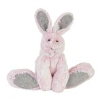 Doudou peluche lapin en polyester rose 26 cm