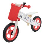Draisienne bois rouge pour enfant 2 ans avec si�ge r�glable roues eva