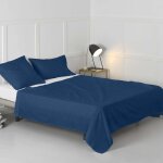 Drap 100% coton bleu marine 260x270 cm
