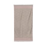 Drap de bain en coton beige et rouge terracotta 100x180