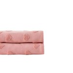 Drap de bain coton jacquard rose 70 x 120 cm Drap de bain coton jacquard rose 70 x 120 cm