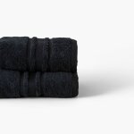 Drap de bain coton uni bouclette noir 70 x 120 cm Drap de bain coton uni bouclette noir 70 x 120 cm