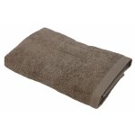 Drap de bain éponge en coton taupe 100x150 cm Drap de bain éponge en coton taupe 100x150 cm