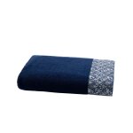 Drap de douche coton bleu fonc 70x140 cm