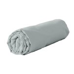 Drap housse 100% coton lav 57 fils 140 x 190 cm gris