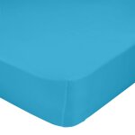 Drap - housse 100% coton turquoise 70x140x14 cm (lit b�b�)