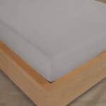 Drap housse 140x190 cm flanelle de coton gris