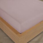 Drap housse 160x200 cm flanelle de coton rose