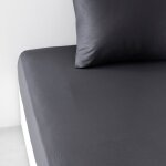 Drap housse 2 personnes uni coton grand bonnet 180x200 cm