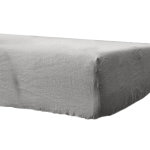 Drap housse en coton bio lav� gris perle 160x200 cm