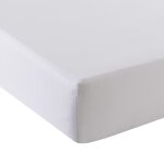 Drap housse coton blanc 160x200 cm