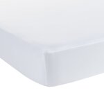 Drap housse coton blanc 160x200 cm