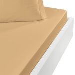 Drap housse en coton bonnet 30 cm moka 80x200 cm