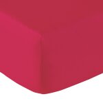 Drap housse coton framboise 140x200 cm