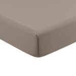 Drap housse coton lavé uni marron 90 x 200 cm Drap housse coton lavé uni marron 90 x 200 cm
