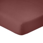 Drap housse coton rouge 140x190 bonnet 25 cm