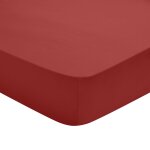 Drap housse coton rouge 140x200 cm