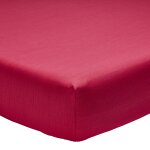 Drap housse fines rayures en bambou rouge 140 x 190 Drap housse fines rayures en bambou rouge 140 x 190