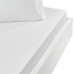 Drap housse en flanelle de coton bonnet 30 cm blanc 80x200 cm