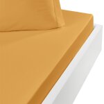 Drap housse flanelle coton bonnet 30 cm caramel 80x200 cm